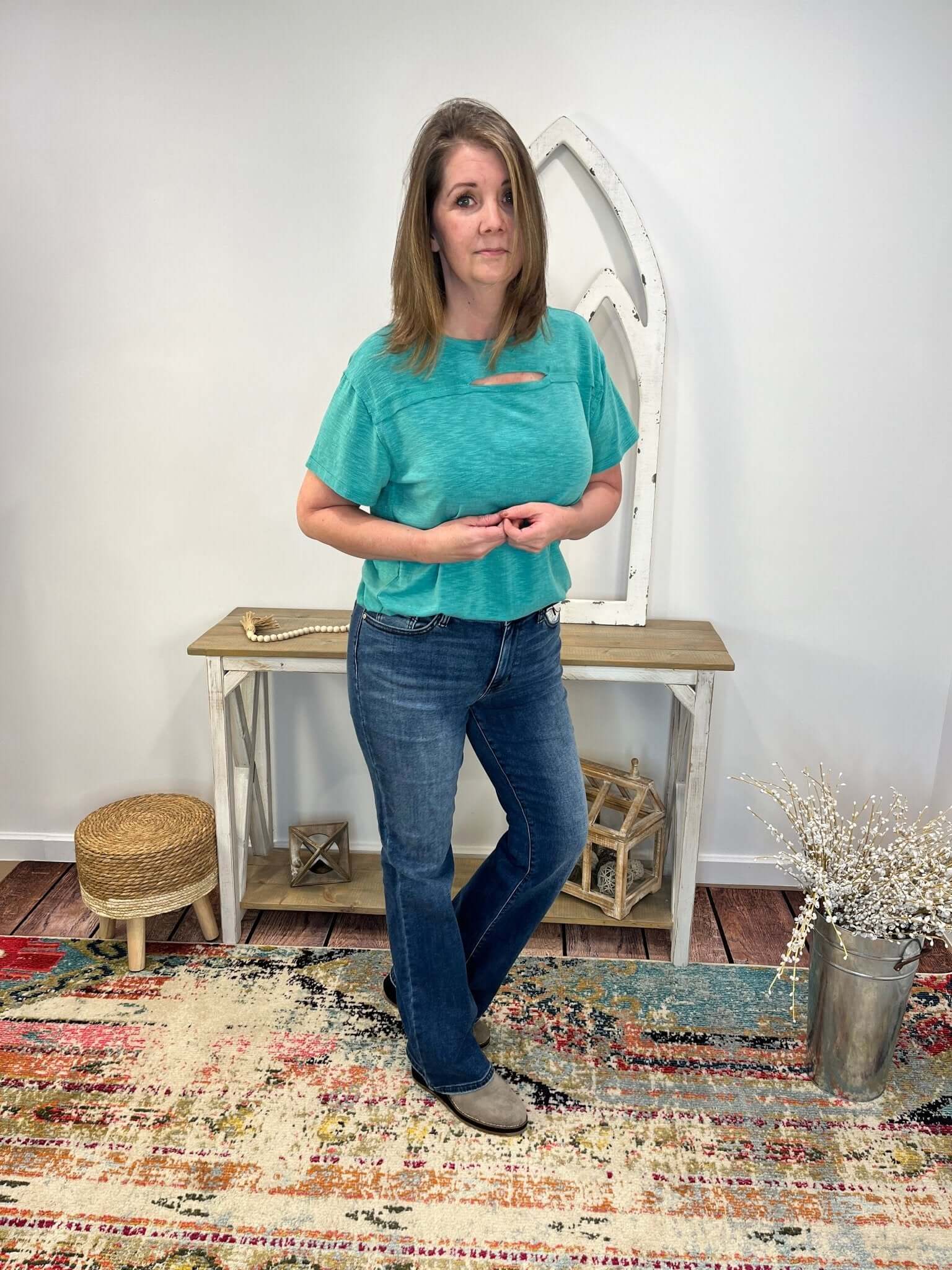 Judy Blue Mid - Rise Thermal Bootcut Jean - Lavender Hills BeautyJudy Blue82621REG - DK - 0(24)