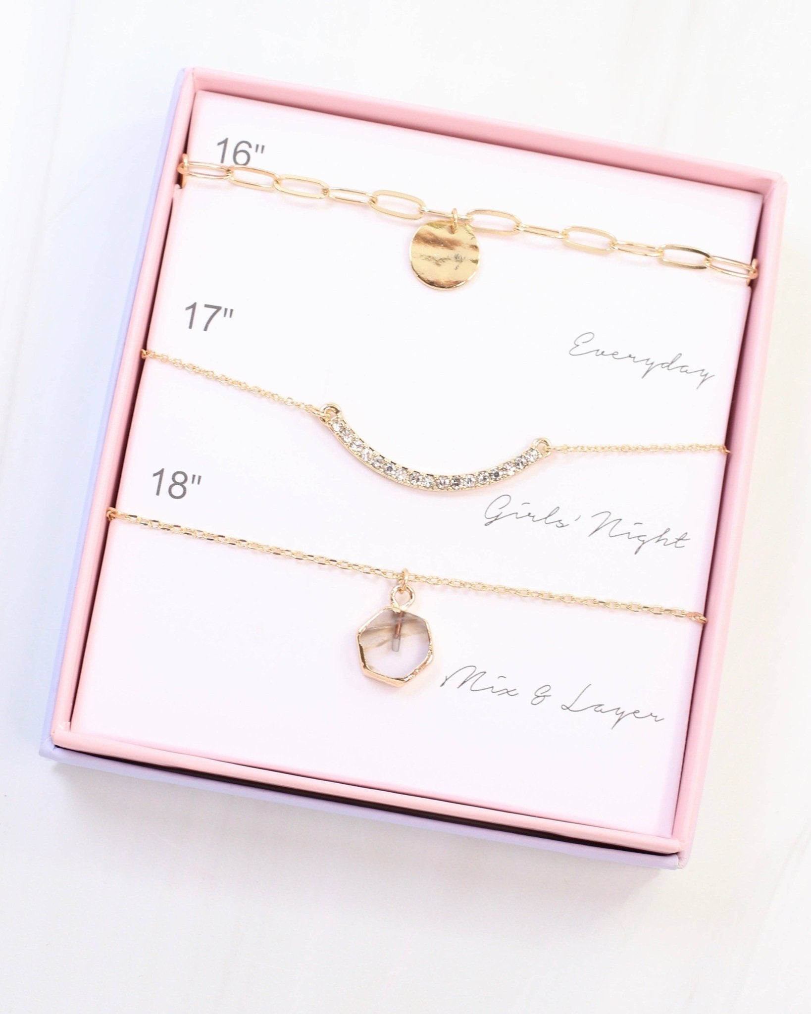 Ramsey 3 Necklace Set Gold - Lavender Hills BeautyCaroline HillN40095-GOLD