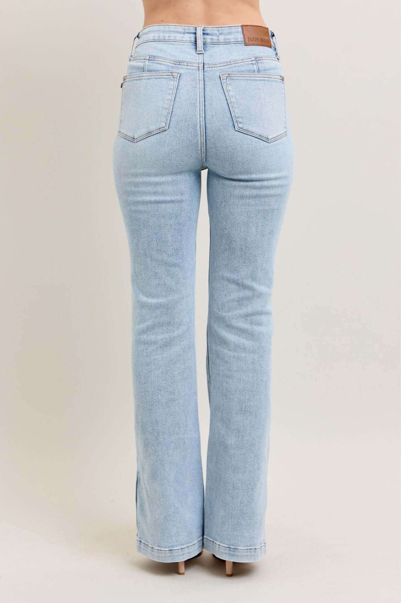 Judy Blue Vintage Wash Tummy Control Side Slit Slim Bootcut Jeans - Lavender Hills BeautyJudy Blue88951REG - 0(24)