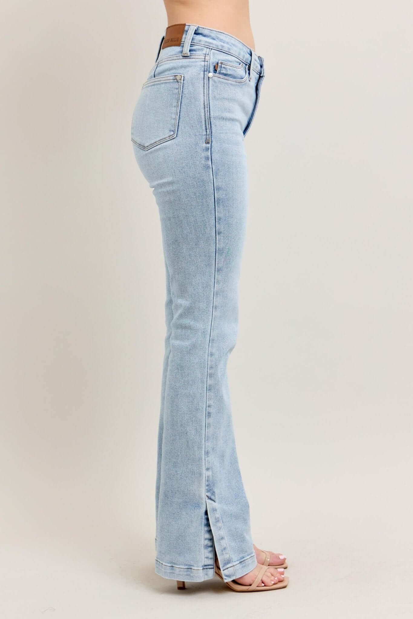 Judy Blue Vintage Wash Tummy Control Side Slit Slim Bootcut Jeans - Lavender Hills BeautyJudy Blue88951REG - 0(24)