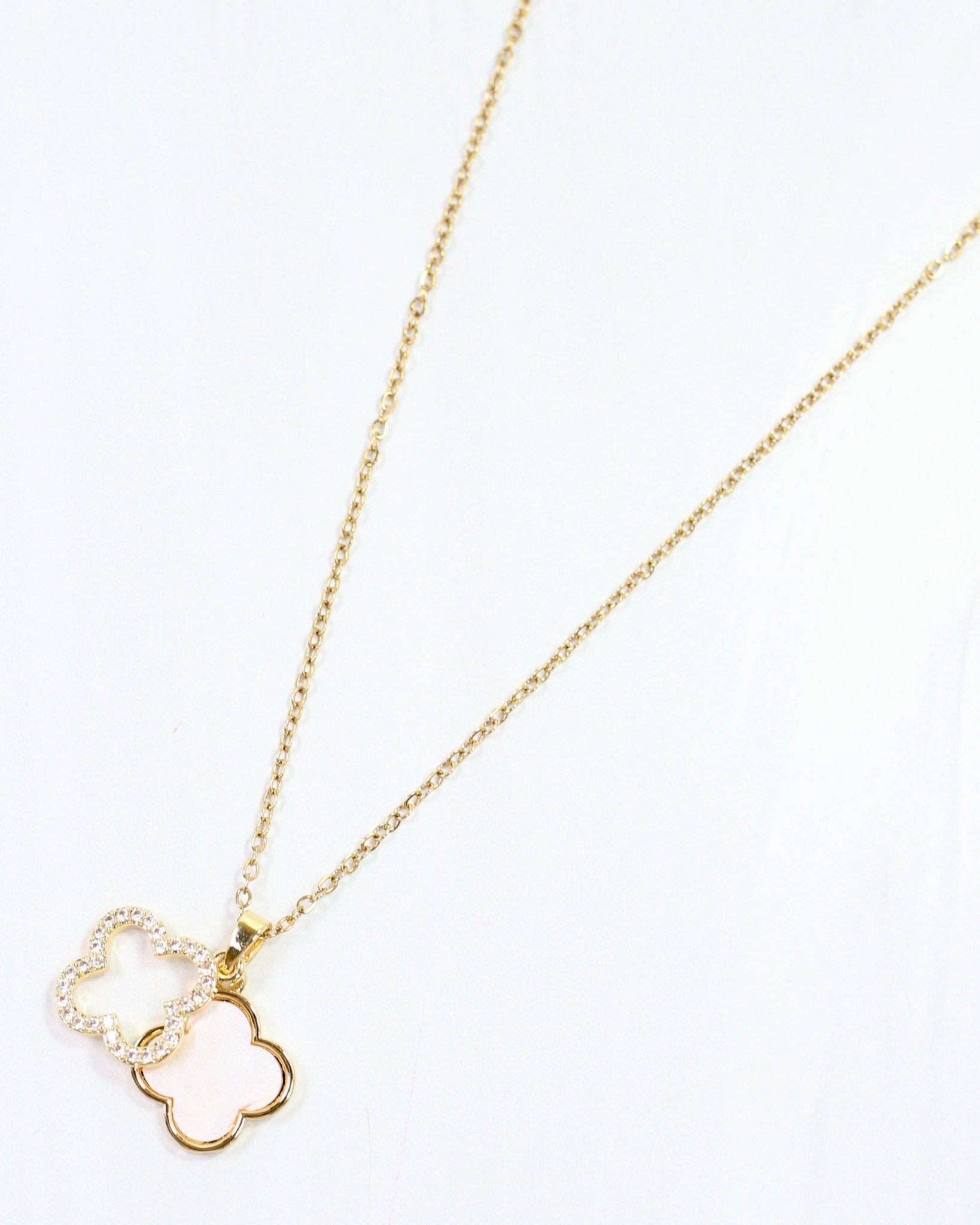 Kourtney Clover Necklace Gold - Lavender Hills BeautyCaroline HillN39827-GOLD