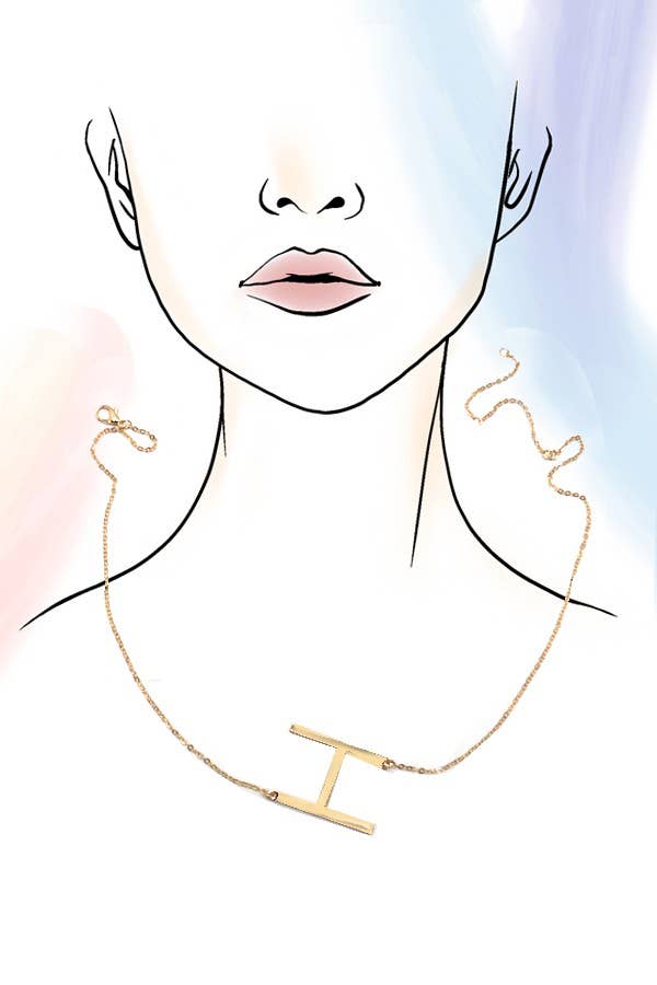 Initial Large Sideways Necklace - Lavender Hills BeautyJOSSLYN by wall to wall80N440-A