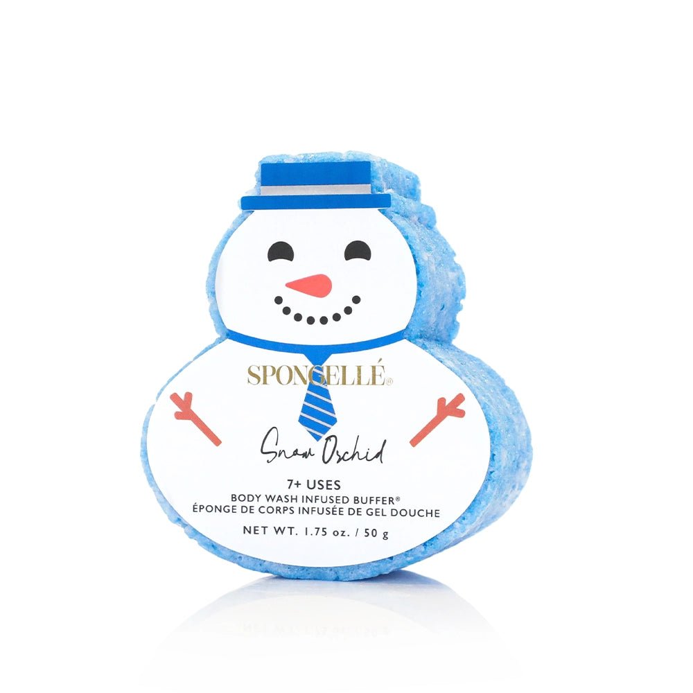 Snowman Holiday Buffer Christmas Body Wash Infused Sponge - Lavender Hills BeautySpongelleAST-HOLSMAP3-3