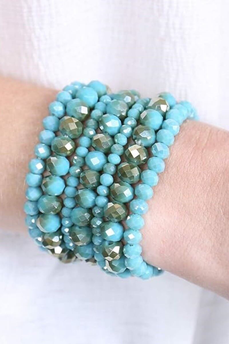 Stackable Beaded Bracelet - Lavender Hills BeautyLavender Hills BeautyU-600-TUR
