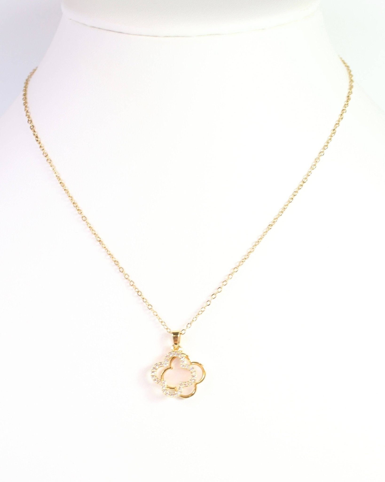 Kourtney Clover Necklace Gold - Lavender Hills BeautyCaroline HillN39827-GOLD