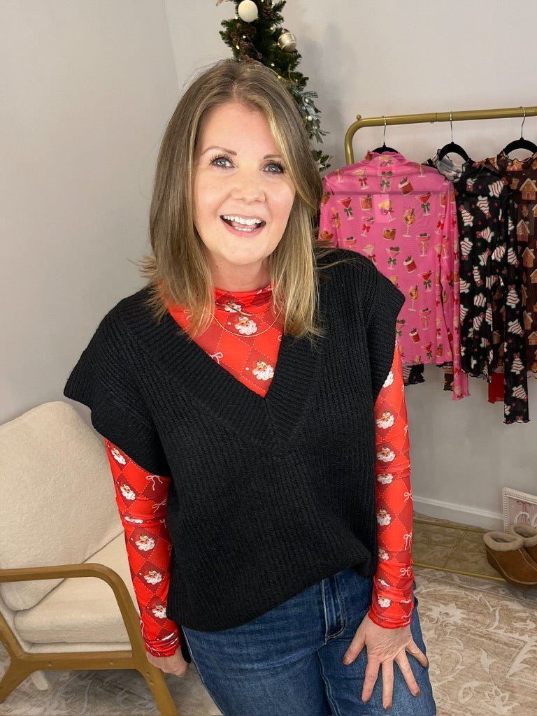 Keigan Mesh Long Sleeve Top Shirt - Santa's Signature Bow - Lavender Hills BeautyJess Lea25090029-S