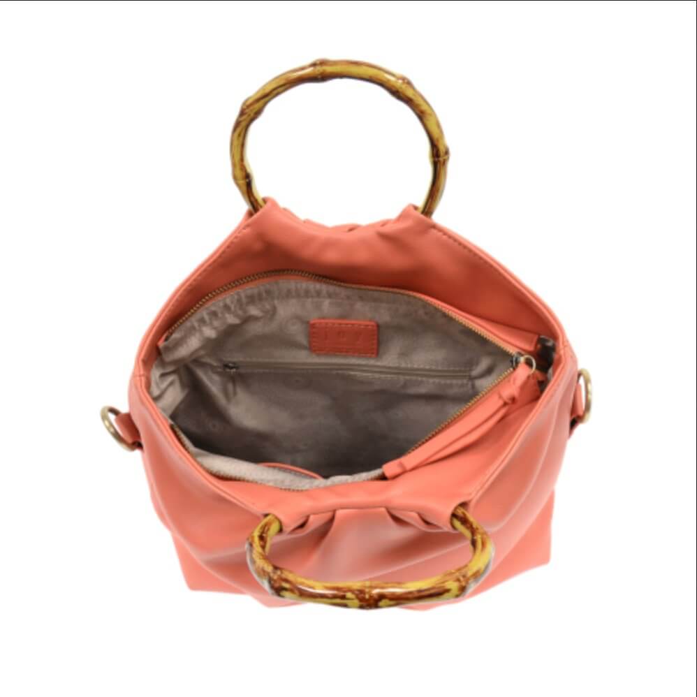 Bamboo Handle Foldover Handbag Purse - Lavender Hills BeautyJoy SusanL8084-26