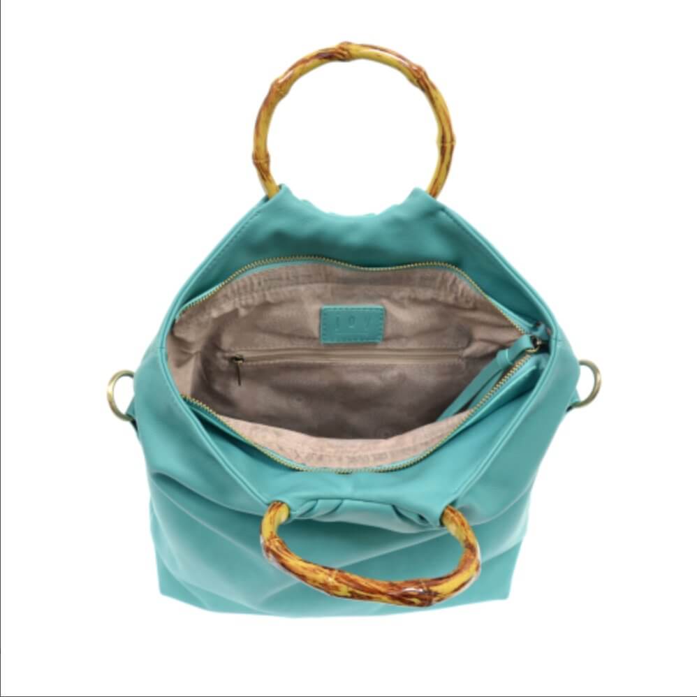 Bamboo Handle Foldover Handbag Purse - Lavender Hills BeautyJoy SusanL8084-26