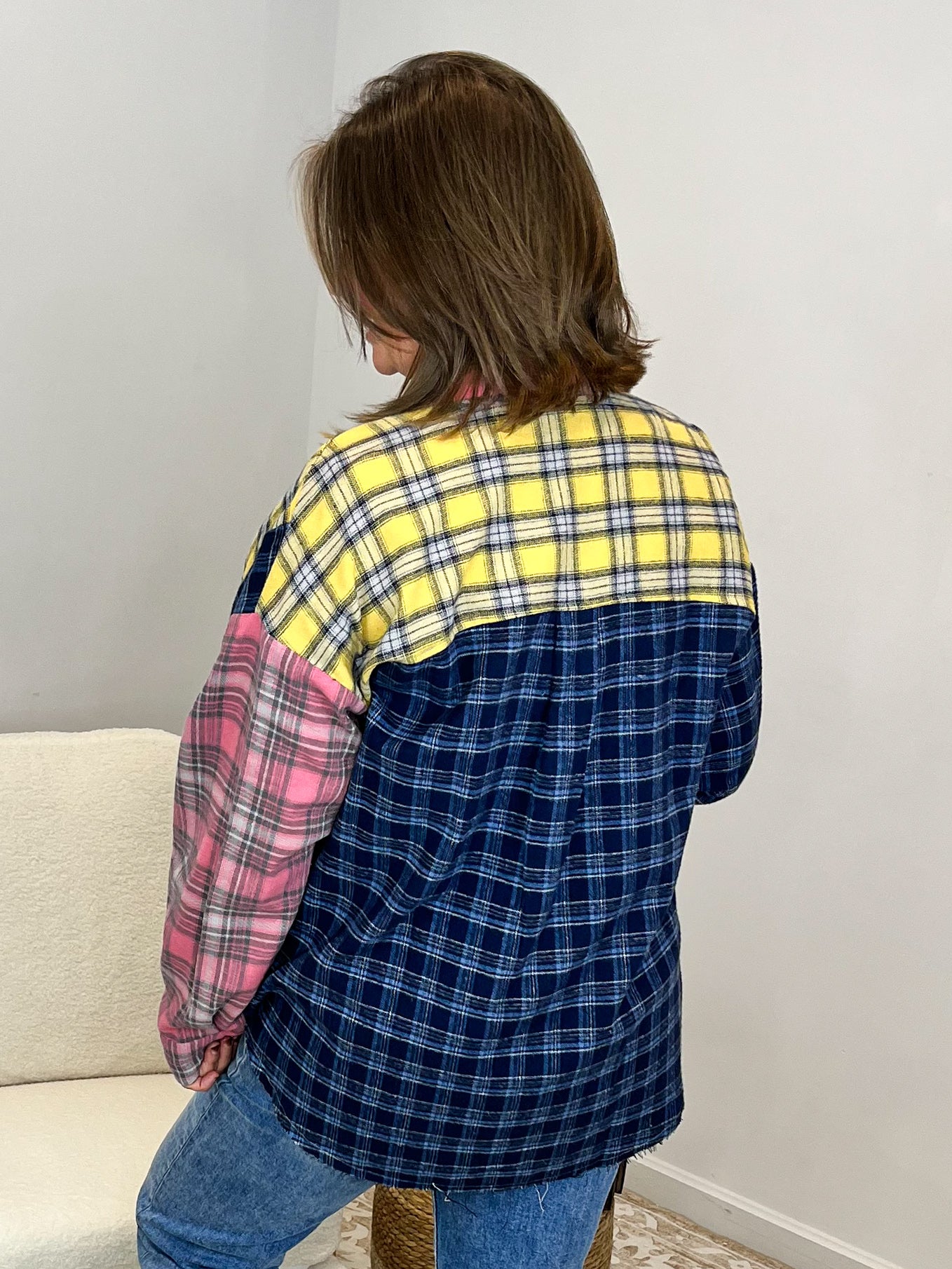 Bold Blocks Mixed Plaid Flannel - Lavender Hills BeautyAMEI & CO8316DN - S