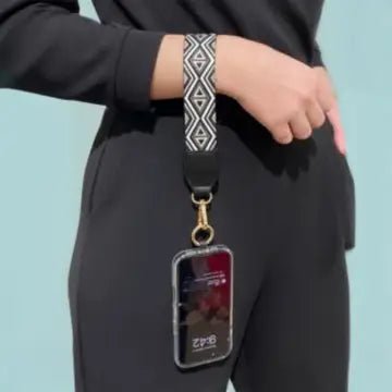 3 - in - 1 Clip & Go Crossbody Phone Strap with RFID Diamond Pouch - Black - Lavender Hills BeautySave The GirlsCG-1066BK