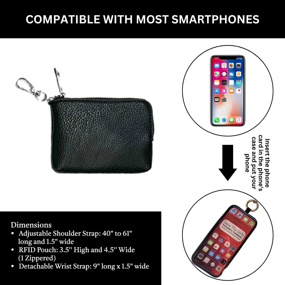 Clip & Go Strap w/RFID Pouch Brocade Pattern - Teal - Lavender Hills BeautySave The GirlsCG-1062TP