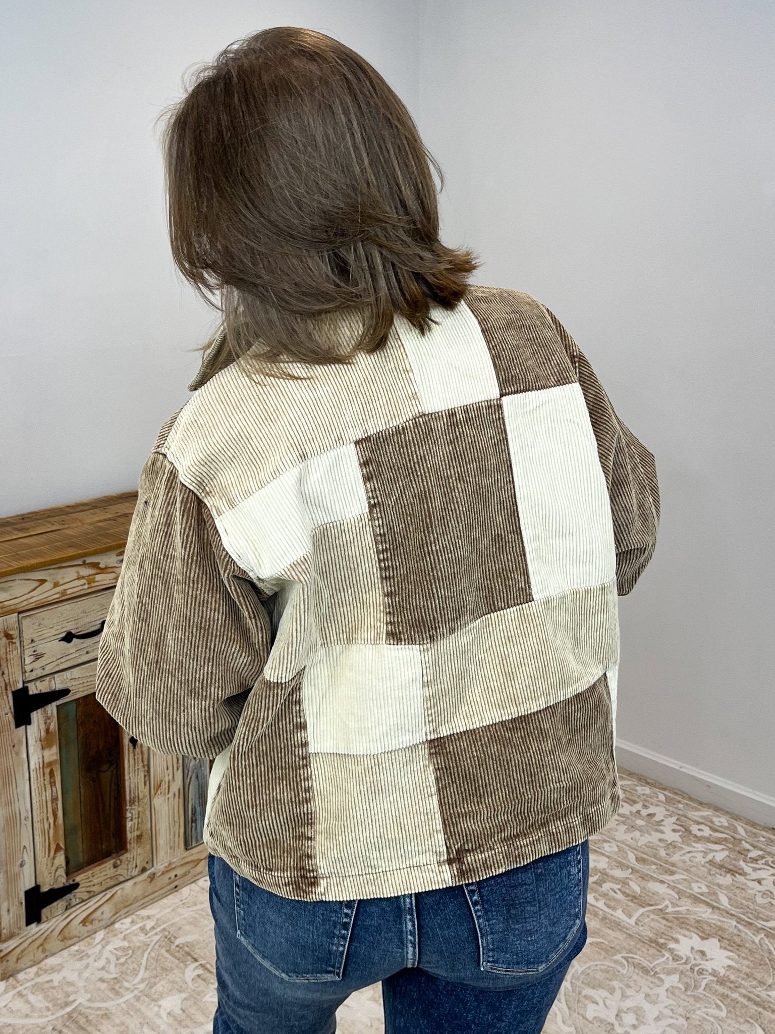 Cappuccino Colorblock Corduroy Jacket - Lavender Hills Beauty26 InternationalSP14212 - S