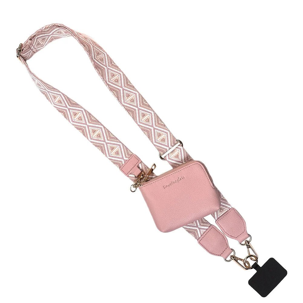 Clip & Go Strap w/RFID Pouch Diamond Pattern - Light Pink - Lavender Hills BeautySave The GirlsCG-1068DP