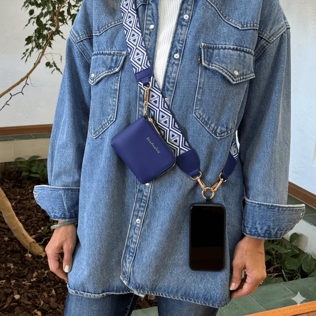 Clip & Go Strap w/RFID Pouch Diamond Pattern - Royal Blue - Lavender Hills BeautySave The GirlsCG-1067DR