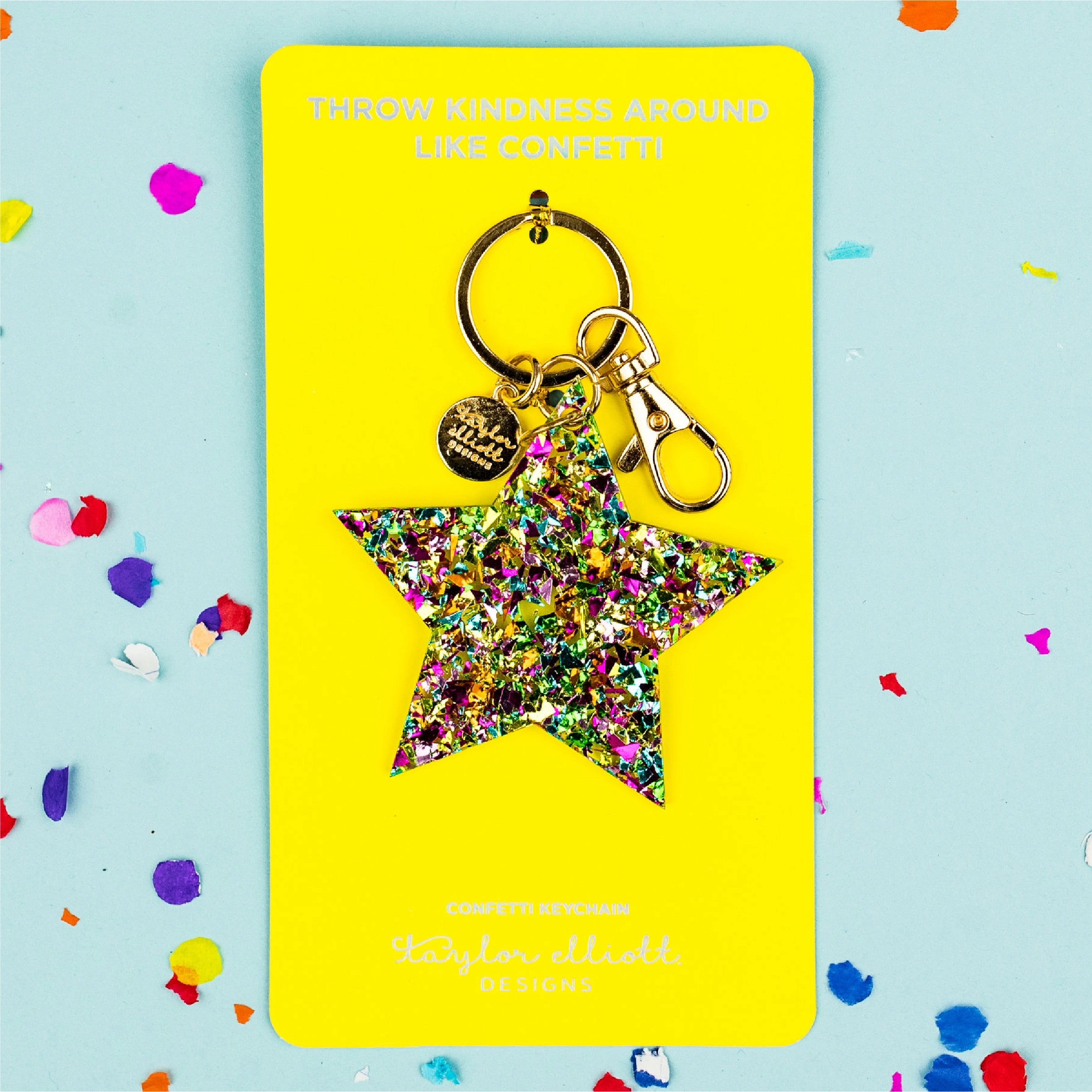 Confetti Acrylic Star Keychain - Lavender Hills BeautyTaylor Elliott DesignsKC-11