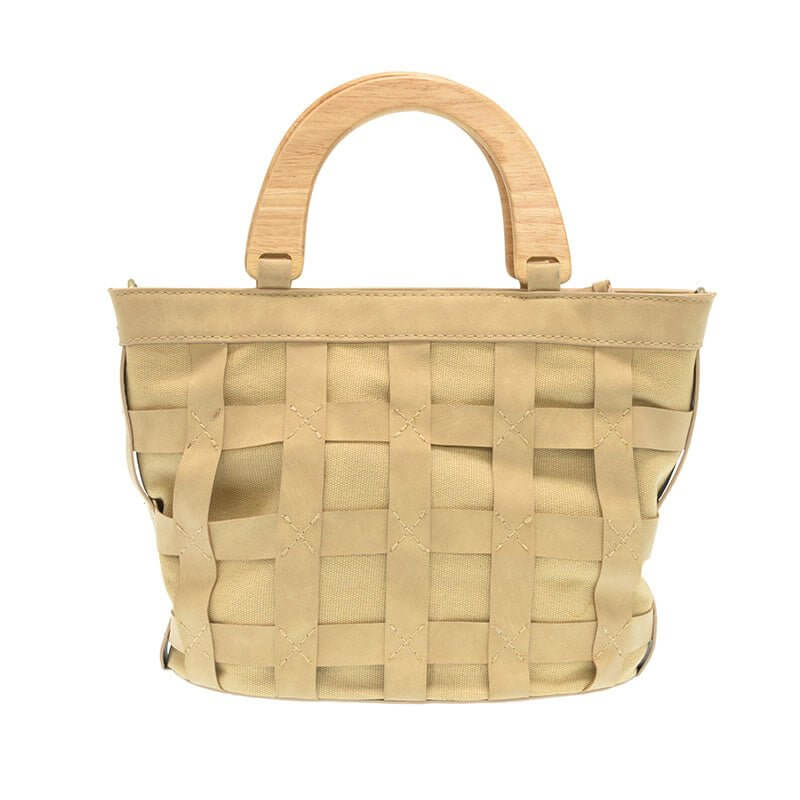 Cora Cage Wood Handle Crossody Handbag Purse - Lavender Hills BeautyJoy SusanL8150-14