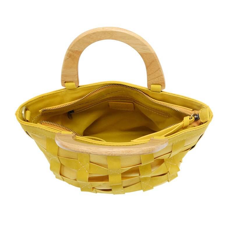 Cora Cage Wood Handle Crossody Handbag Purse - Lavender Hills BeautyJoy SusanL8150-16