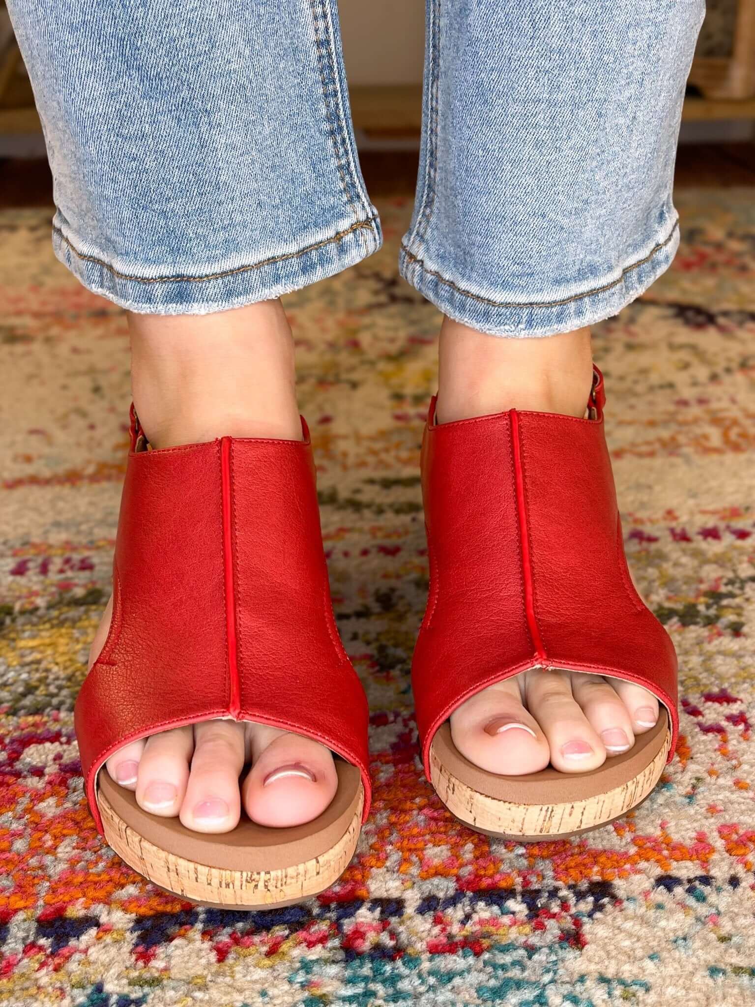Corky's Footwear Volta II Wedge Sandal - Red - Lavender Hills BeautyCorkys Footwear