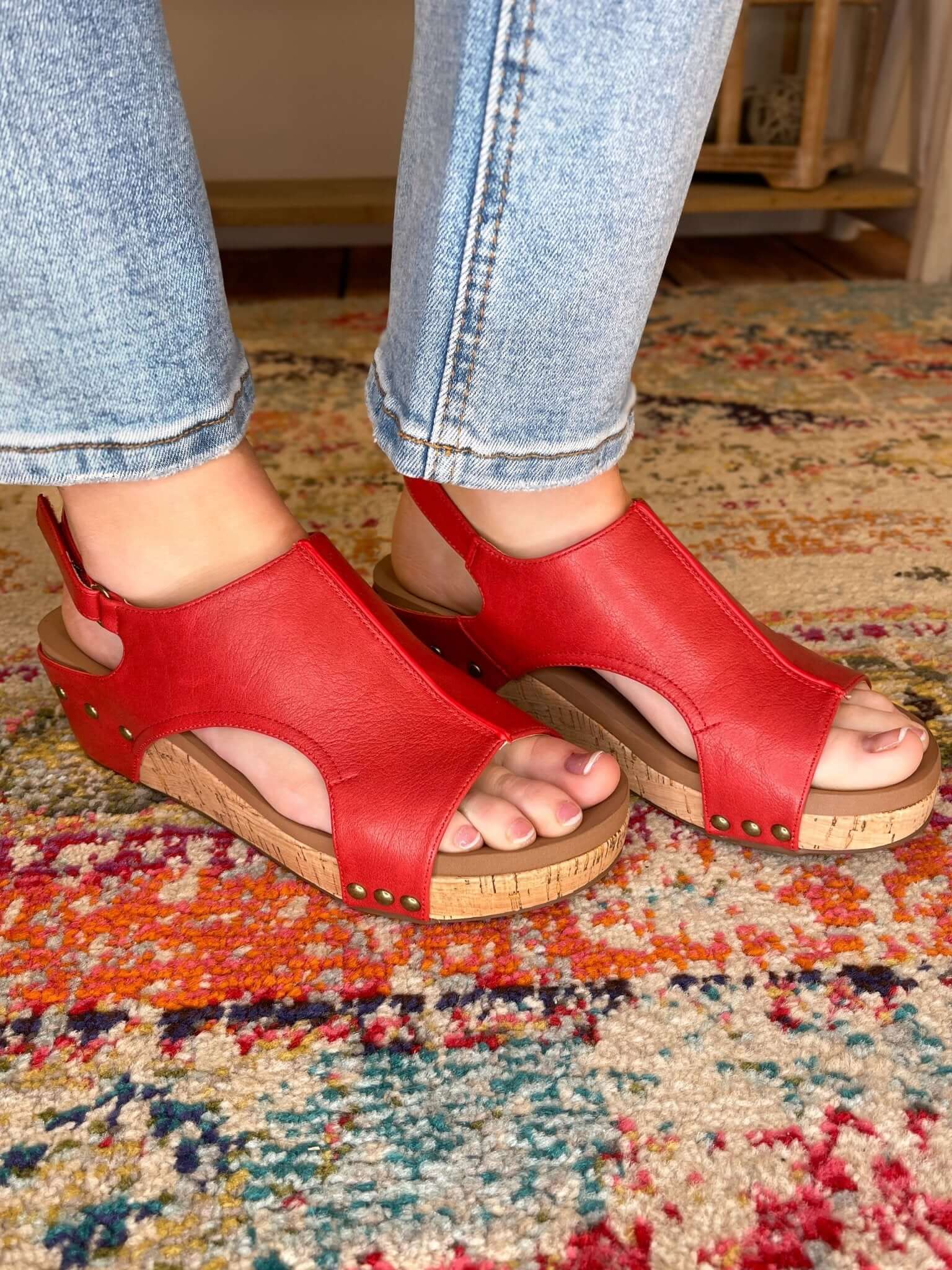 Corky's Footwear Volta II Wedge Sandal - Red - Lavender Hills BeautyCorkys Footwear