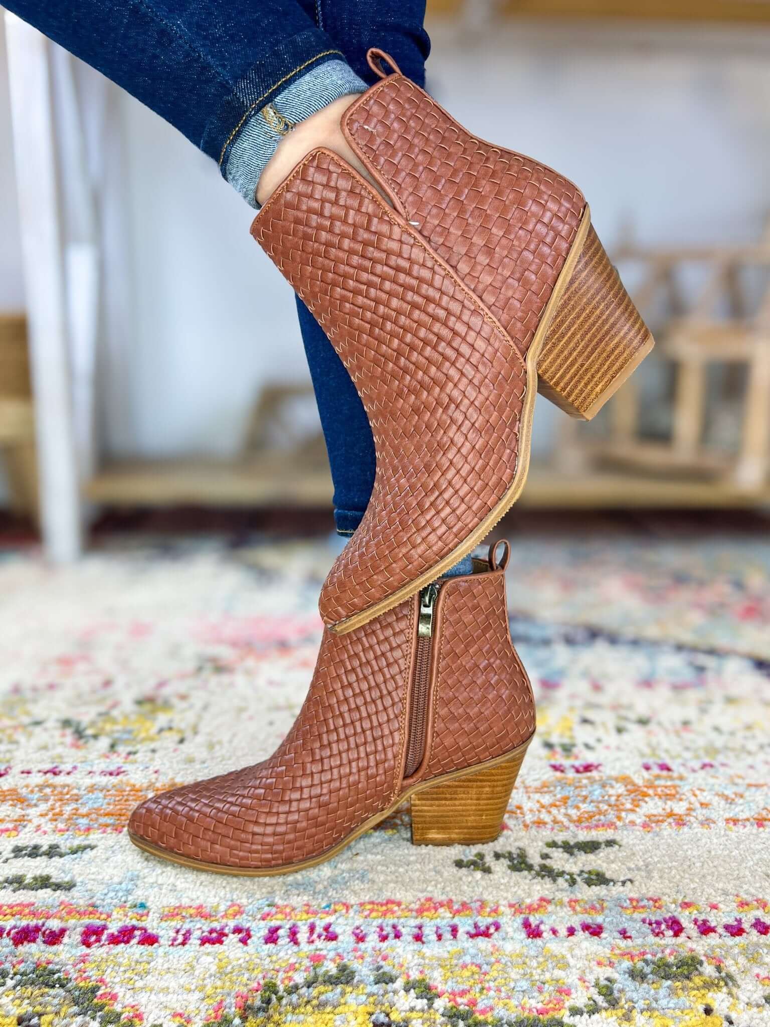 Corky's Footwear Come & Get It Woven Boots - Bourbon - Lavender Hills BeautyCorkys Footwear80 - 0182 - BRBN - 6