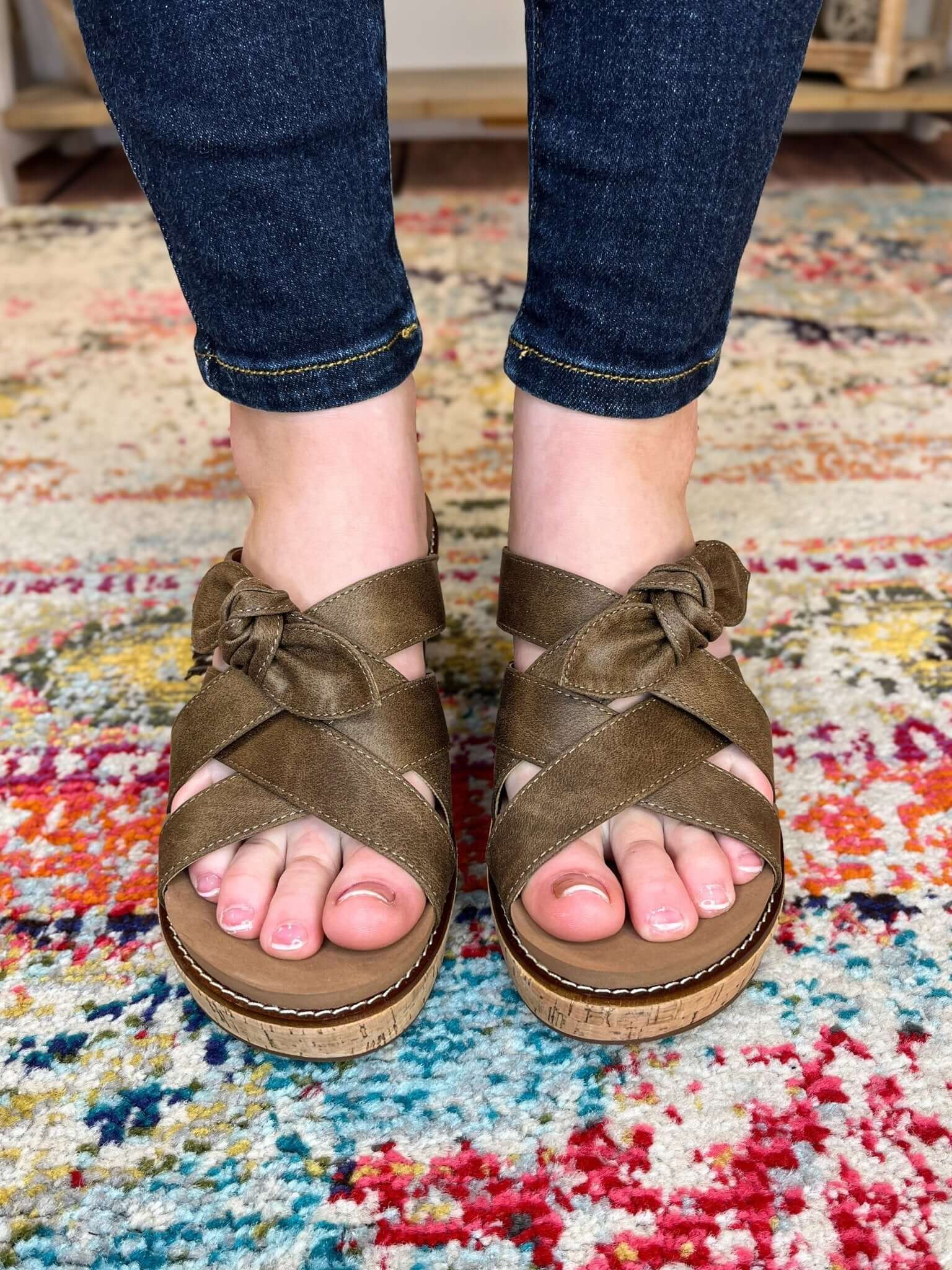 Corky's Footwear Bowdacious Wedge Sandal - Tan Oil - Lavender Hills BeautyCorkys Footwear41 - 0535 - TAOP - R - 6