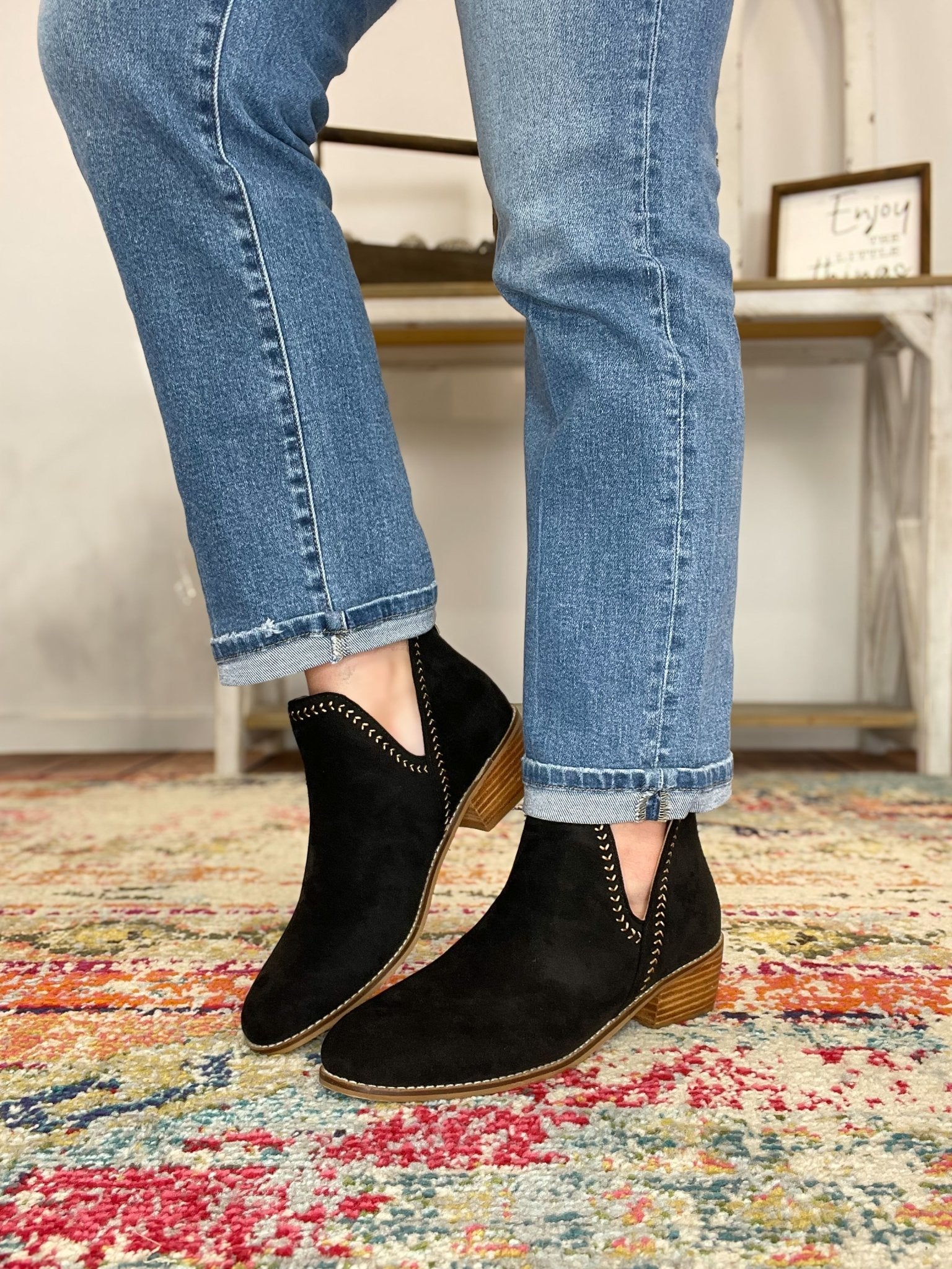Corkys Footwear Bluffin Boot - Black Faux Suede - Lavender Hills BeautyCorkys Footwear80 - 0272 - BKFS - 6