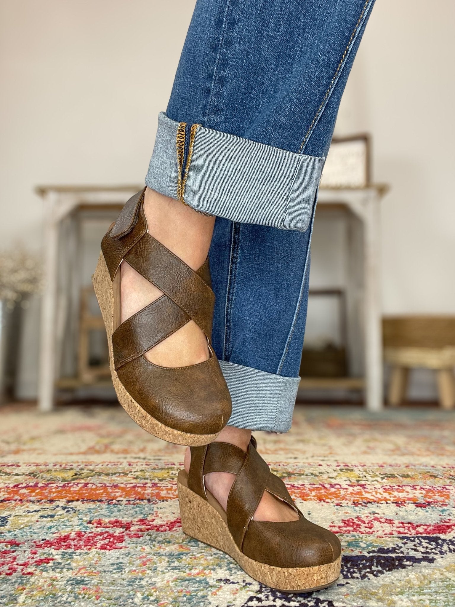 Corkys Footwear Case Closed Wedge Sandal - Chocolate - Lavender Hills BeautyCorkys Footwear10 - 0150 - CHOC - 6