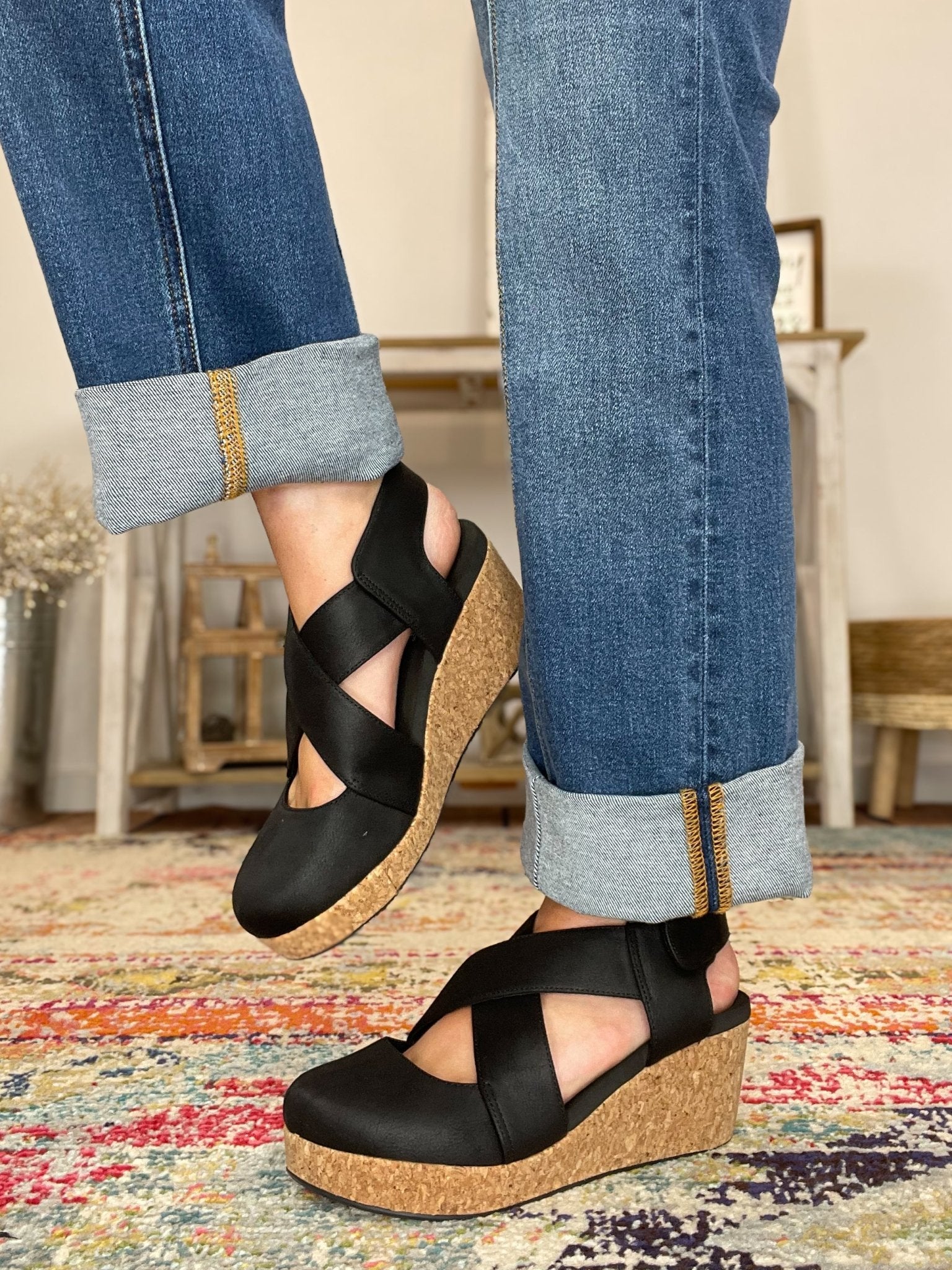 Corkys Footwear Case Closed Wedge Sandal - Black - Lavender Hills BeautyCorkys Footwear10 - 0150 - BLCK - 6