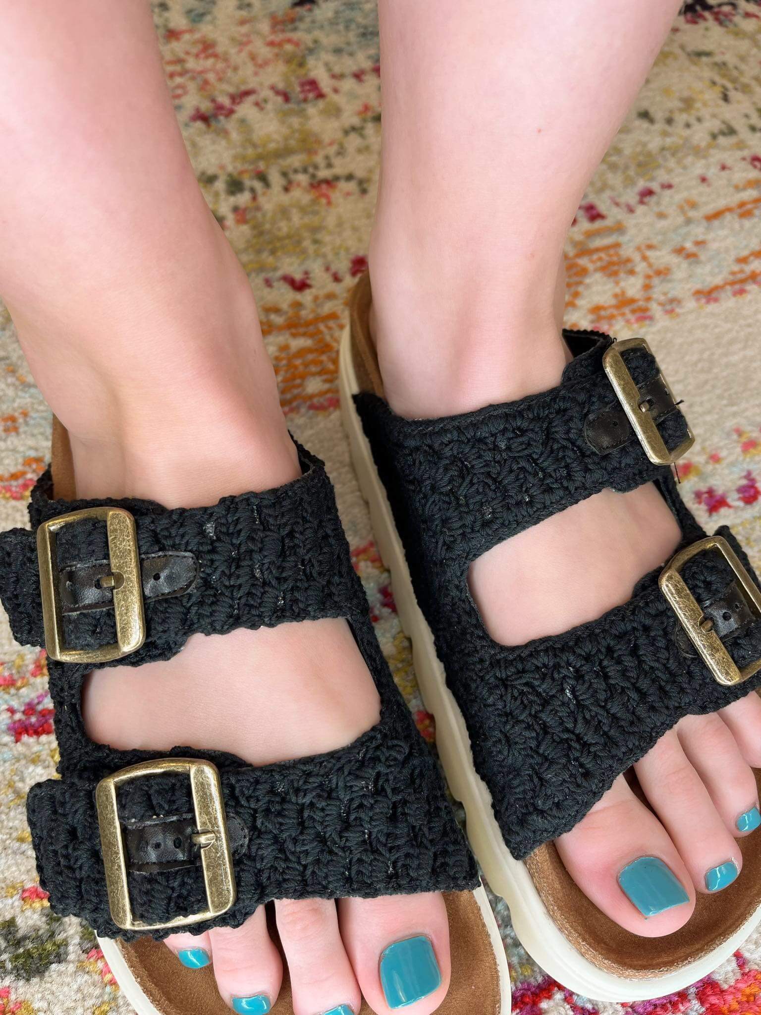 Corky's Footwear Rumor Has It Macrame Raised Slip-on Sandal - Black Corkys Footwear
