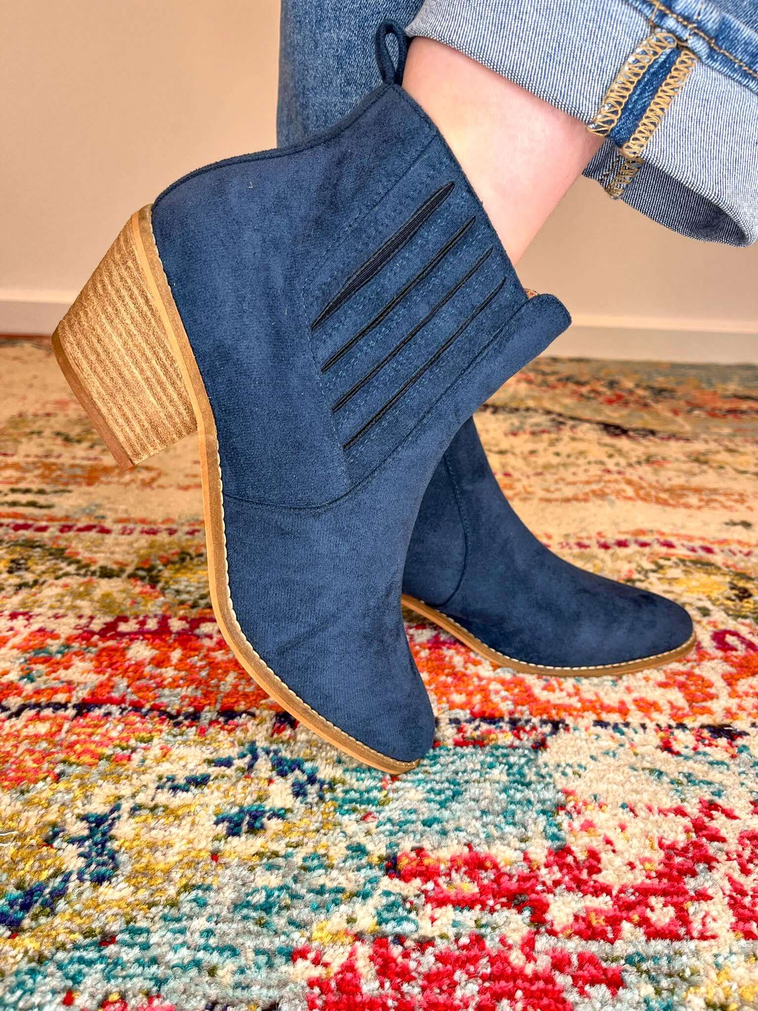 Corky's Footwear Potion Suede Bootie - Navy Corkys Footwear