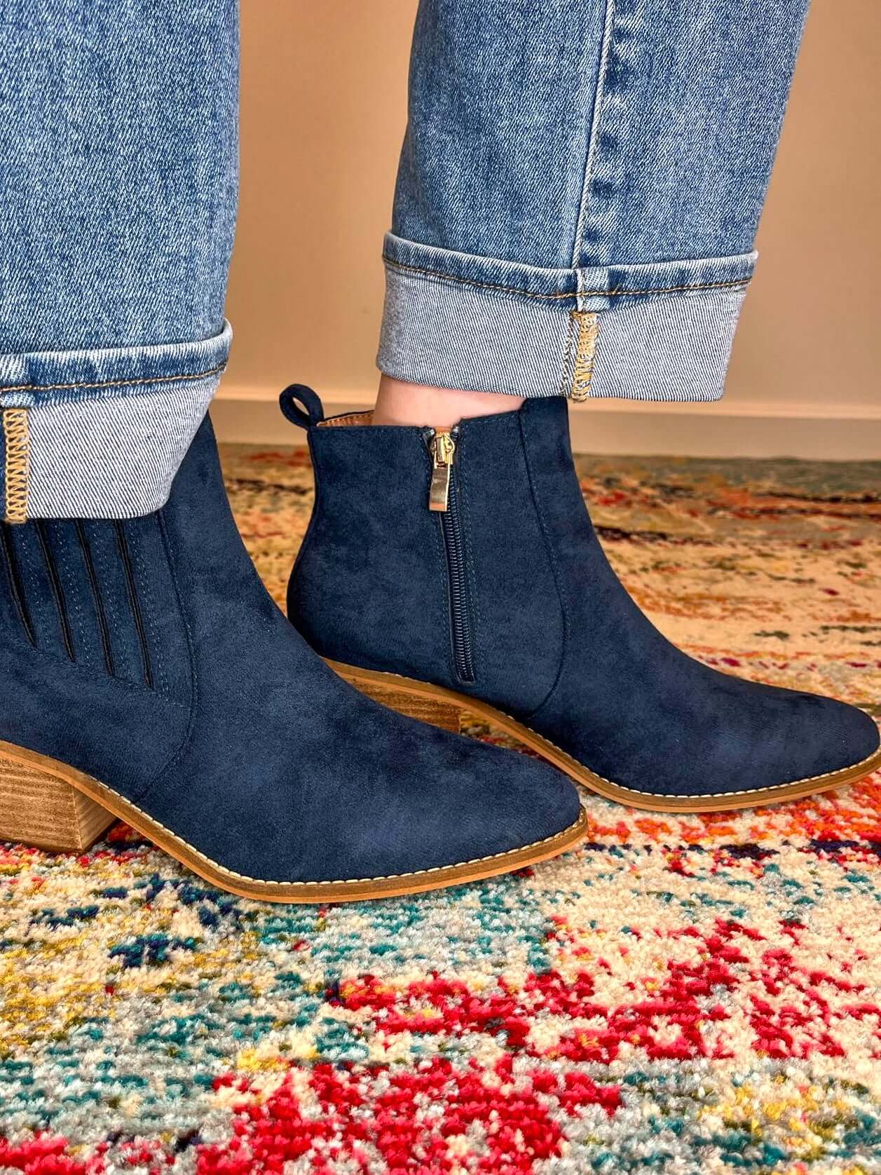 Potion Suede Bootie - Navy - Lavender Hills BeautyCorkys Footwear80-0042-NVSU-R-6