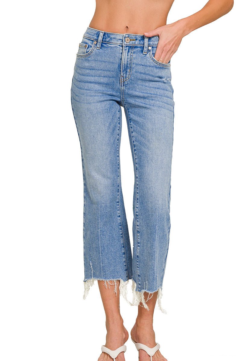 Jax High - Rise Kick Crop Flare Jeans - Lavender Hills BeautyZenanaDNP-1646MM-25