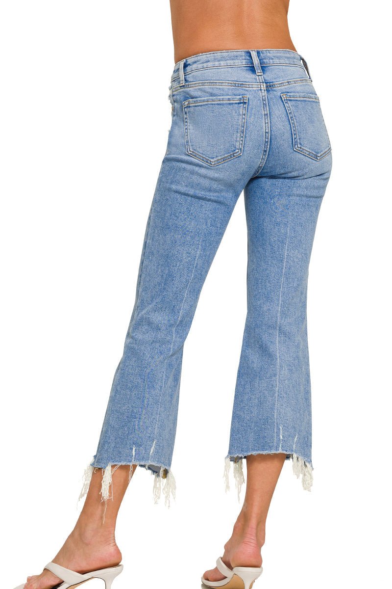 Jax High - Rise Kick Crop Flare Jeans - Lavender Hills BeautyZenanaDNP-1646MM-25