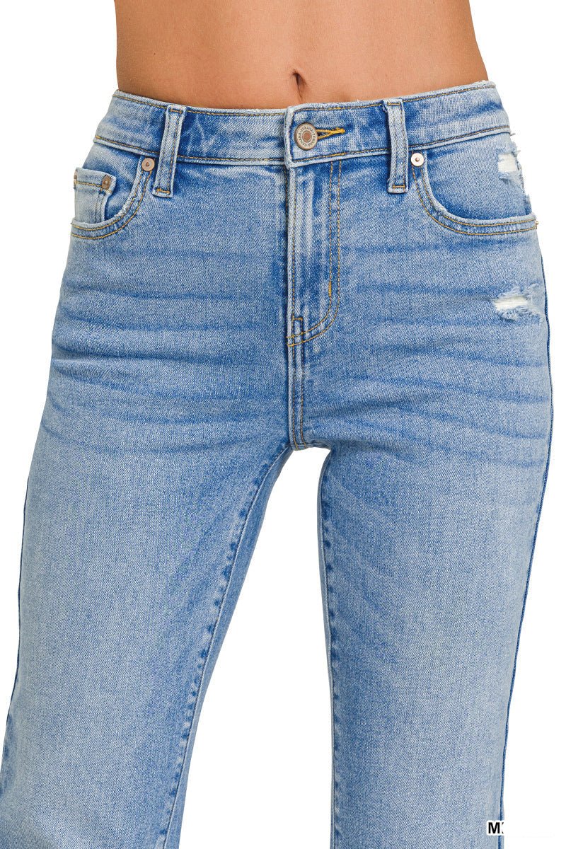 Jax High - Rise Kick Crop Flare Jeans - Lavender Hills BeautyZenanaDNP-1646MM-25