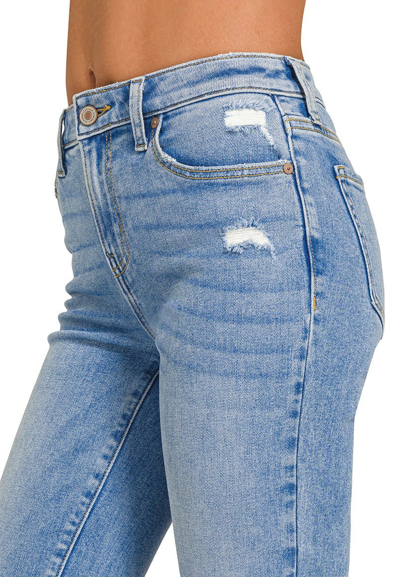 Jax High - Rise Kick Crop Flare Jeans - Lavender Hills BeautyZenanaDNP-1646MM-25