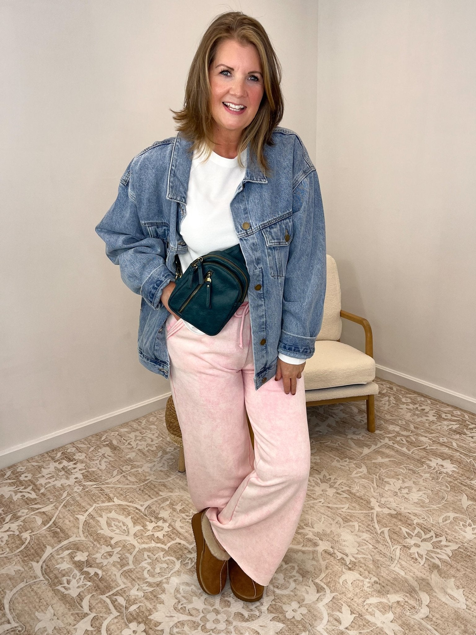 Dad’s Oversized Old School Jean Classic Denim Jacket - Lavender Hills BeautyMono BKJ11683-S