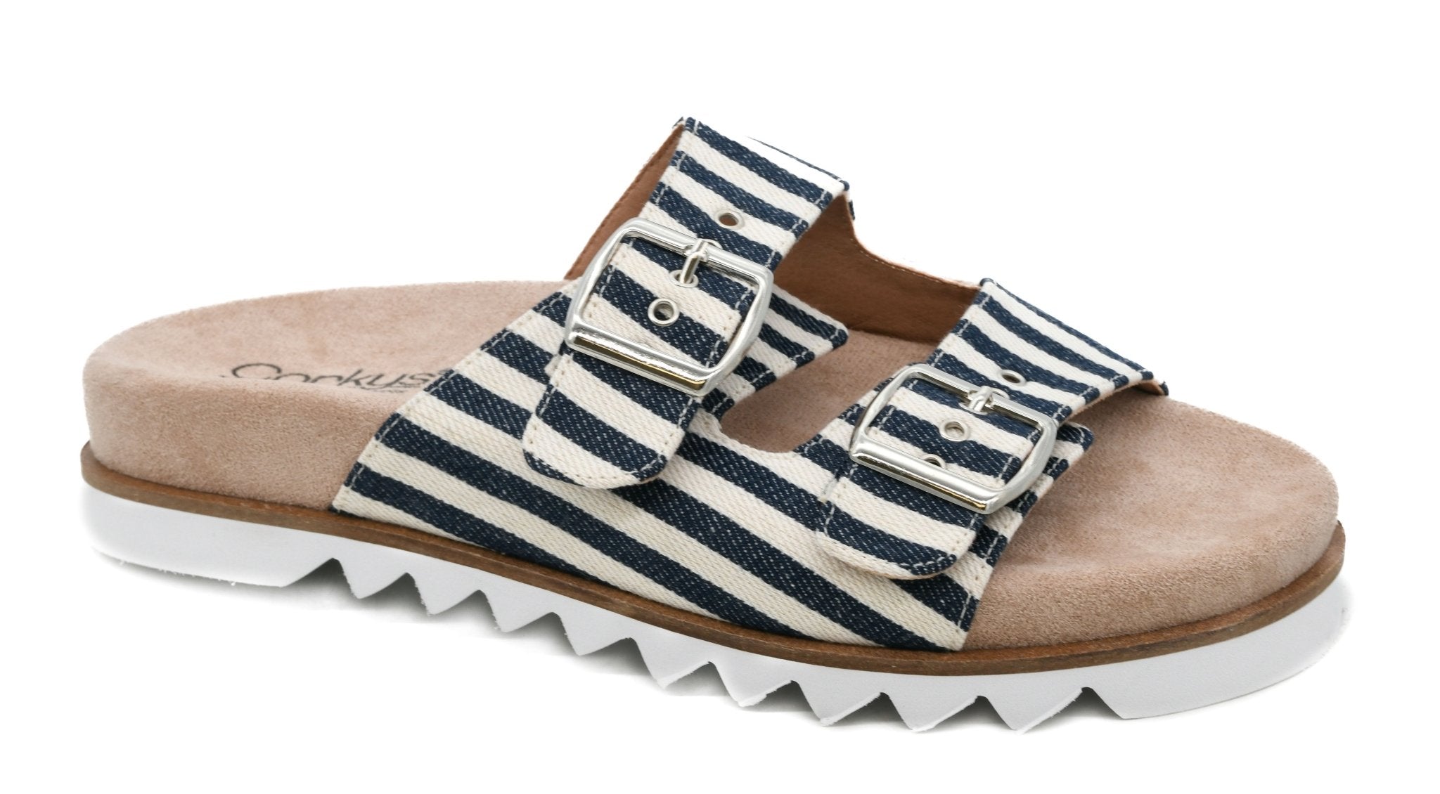 Corkys Footwear Dash Sandal - Navy Natural Stripe - Lavender Hills BeautyCorkys Footwear41-0331-NANS-6