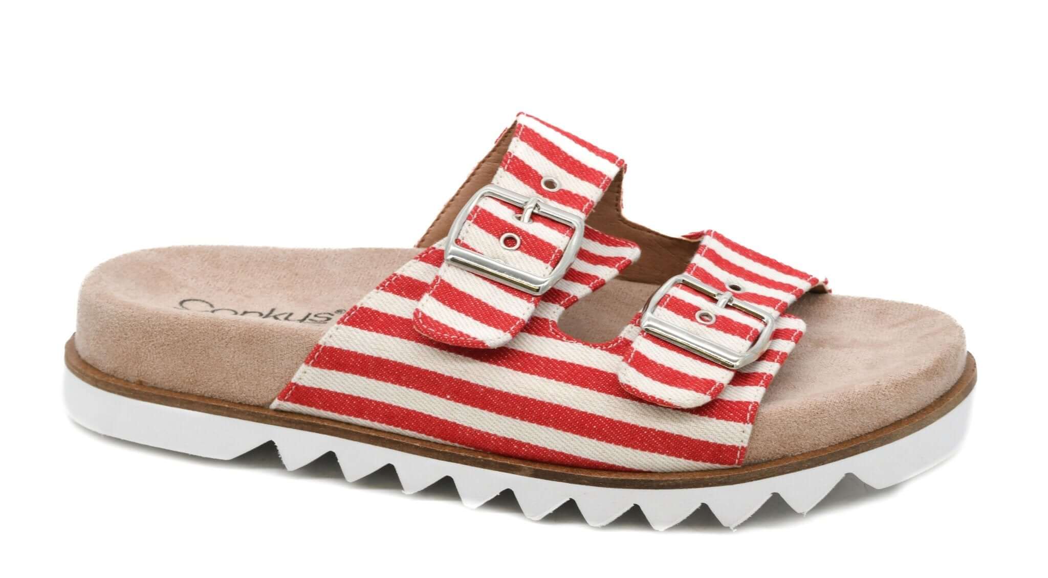 Corky's Footwear Dash Sandal - Red Natural Stripe - Lavender Hills BeautyCorkys Footwear41 - 0331 - RENS - 6