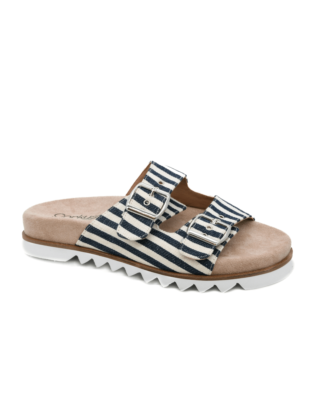Corkys Footwear Dash Sandal - Navy Natural Stripe - Lavender Hills BeautyCorkys Footwear41-0331-NANS-6