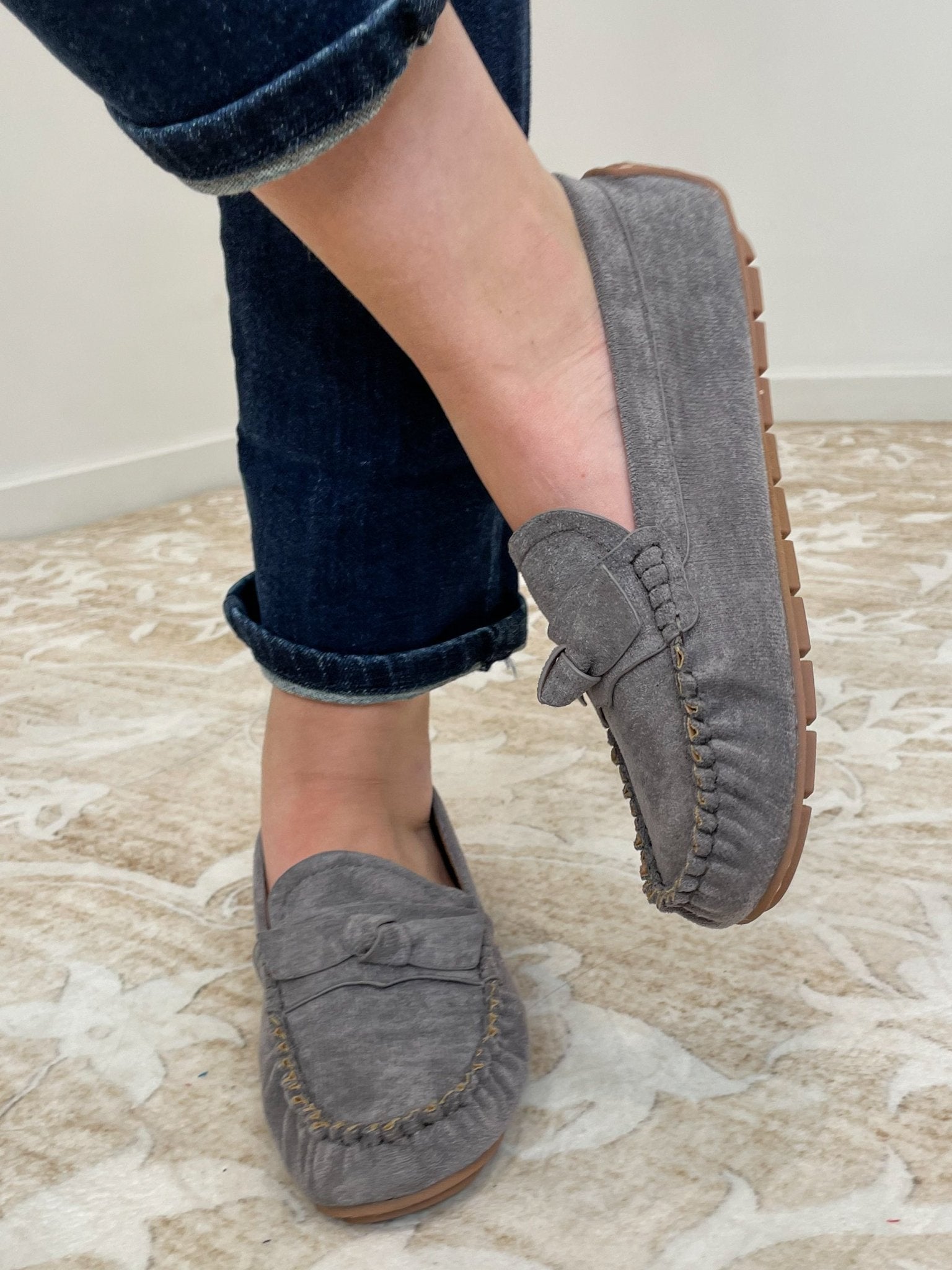 Corkys Footwear Driving Miss Daisy Loafer Moccasin Shoe - Grey - Lavender Hills BeautyCorkys Footwear10 - 0174 - GRFS - 6