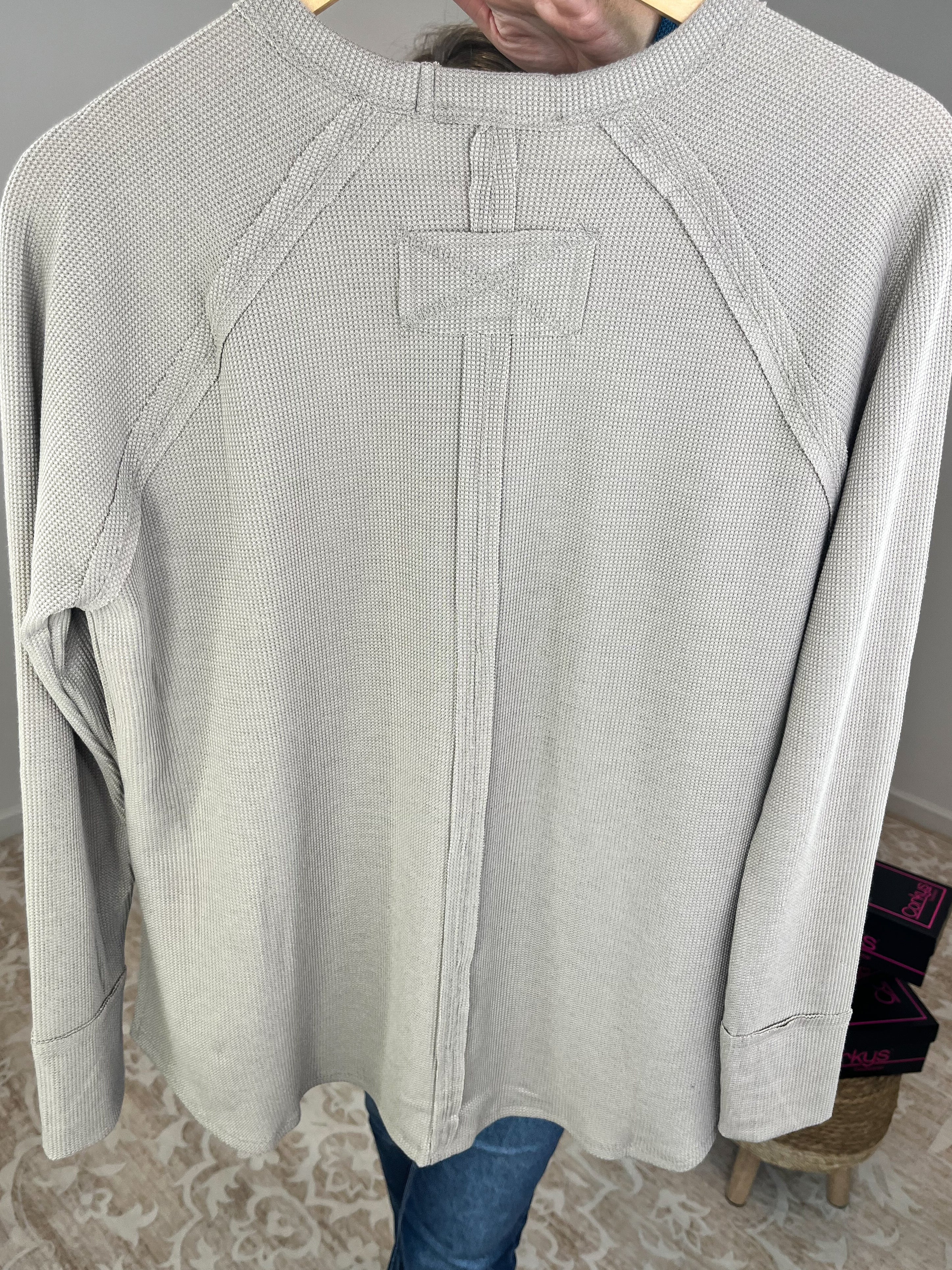 Everyday Waffle Raglan Long Sleeve Top Shirt