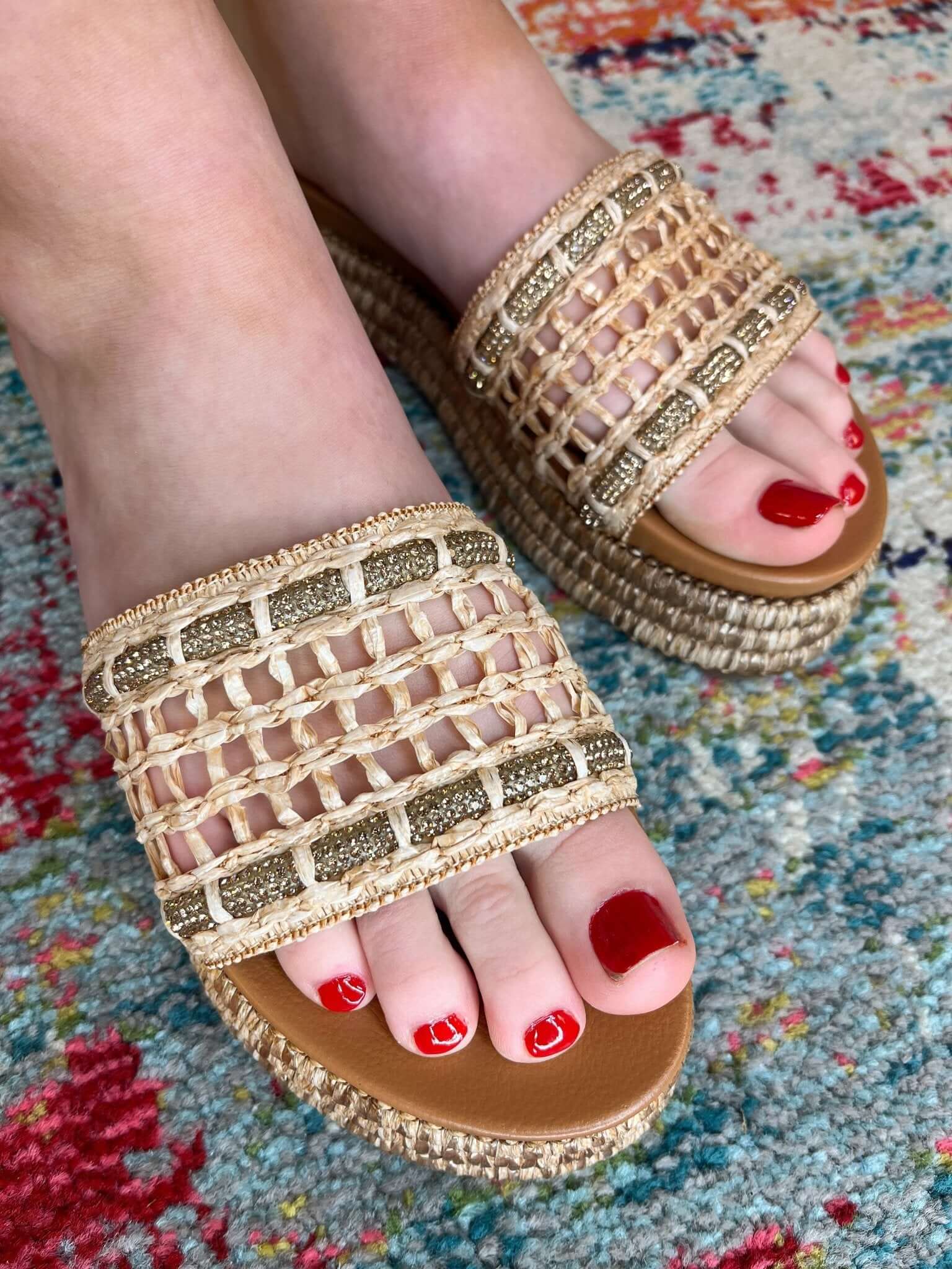 Corky's Footwear Hangover Sandal Slides - Raffia - Lavender Hills BeautyCorkys Footwear41 - 0580 - RAFF - 6