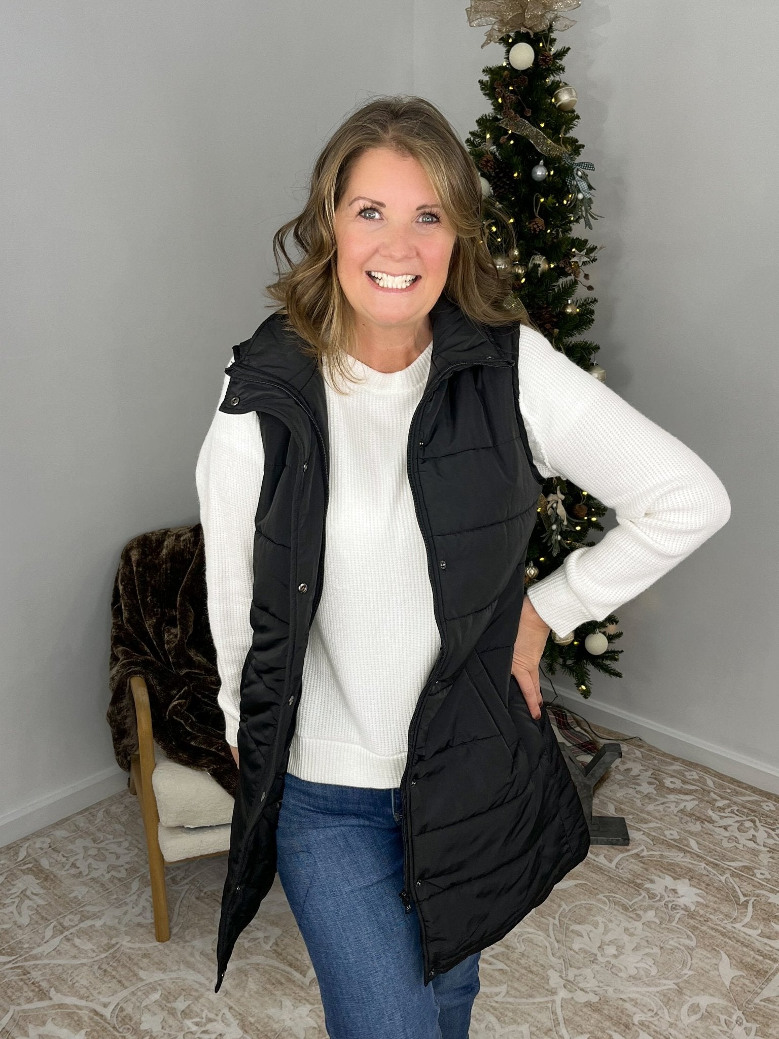 Harlow Long Vest - Black - Lavender Hills BeautyMichelle MaeHARVST-BLK-S