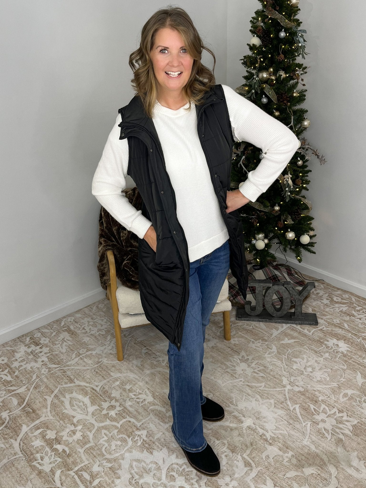 Harlow Long Vest - Black - Lavender Hills BeautyMichelle MaeHARVST-BLK-S