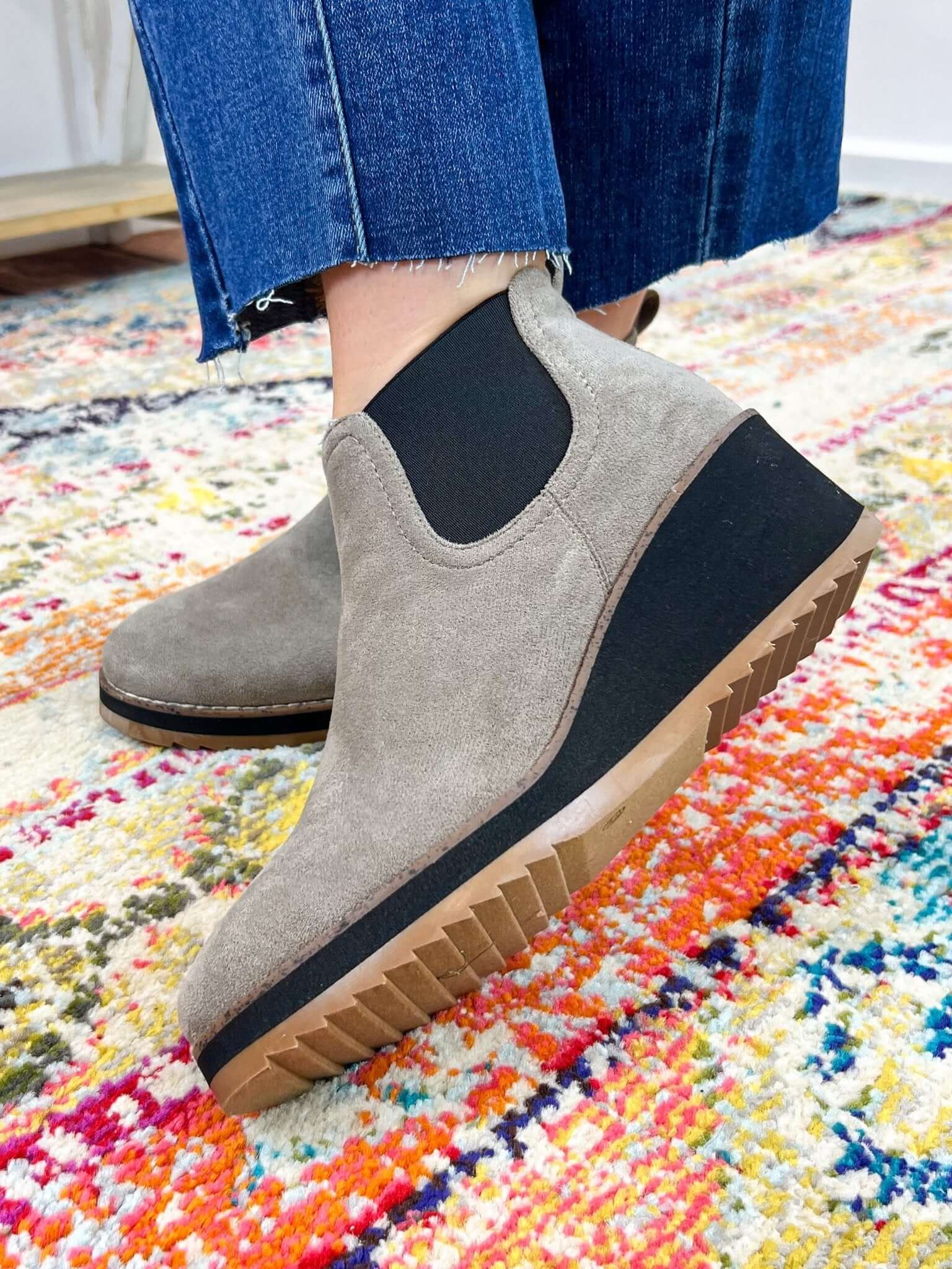 Love You A Latte Wedge Shoe Bootie - Grey Suede - Lavender Hills BeautyCorkys Footwear80 - 0223 - GRSU - 6