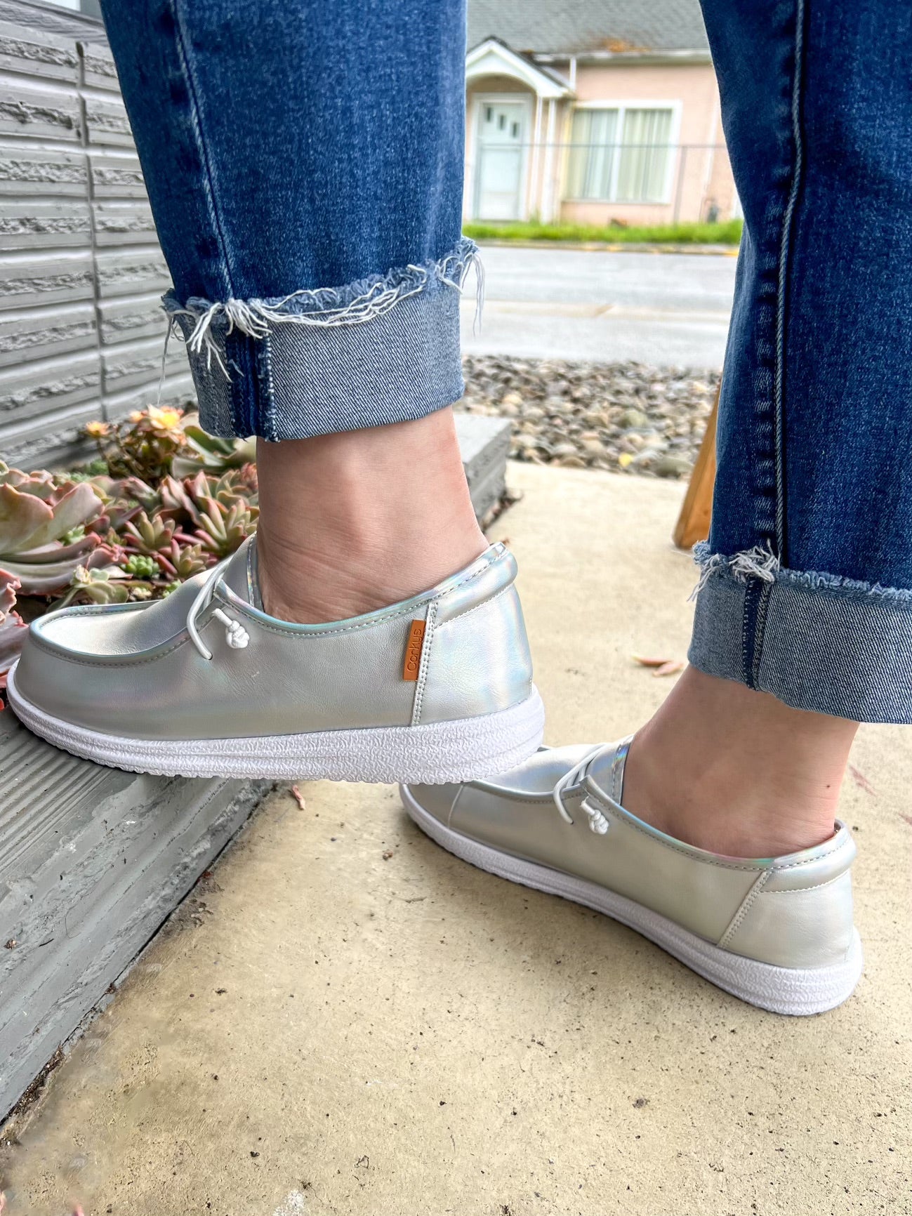 Kayak Slip-on Sneaker Shoe - Silver Iridescent - Lavender Hills BeautyCorkys Footwear51-0127-SLIR-U-6