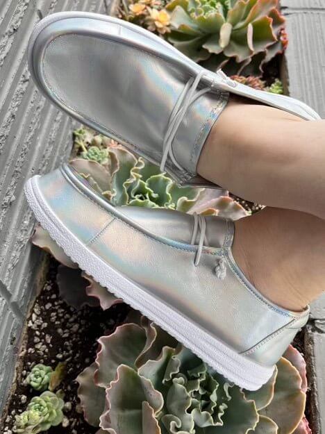 Kayak Slip-on Sneaker Shoe - Silver Iridescent - Lavender Hills BeautyCorkys Footwear51-0127-SLIR-U-6