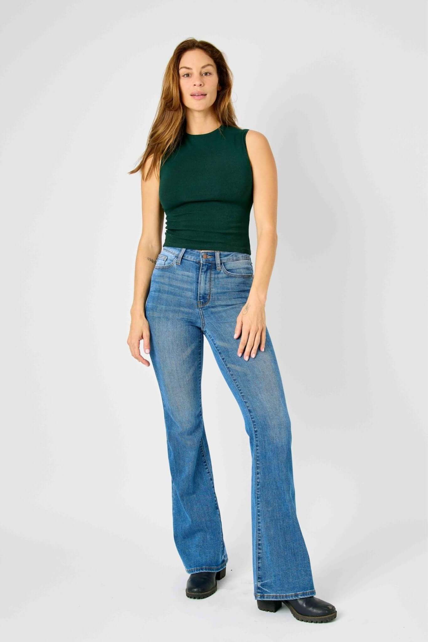 Judy Blue Harlow High Rise Mini Flare Jean - Lavender Hills BeautyJudy Blue82588REG - 03