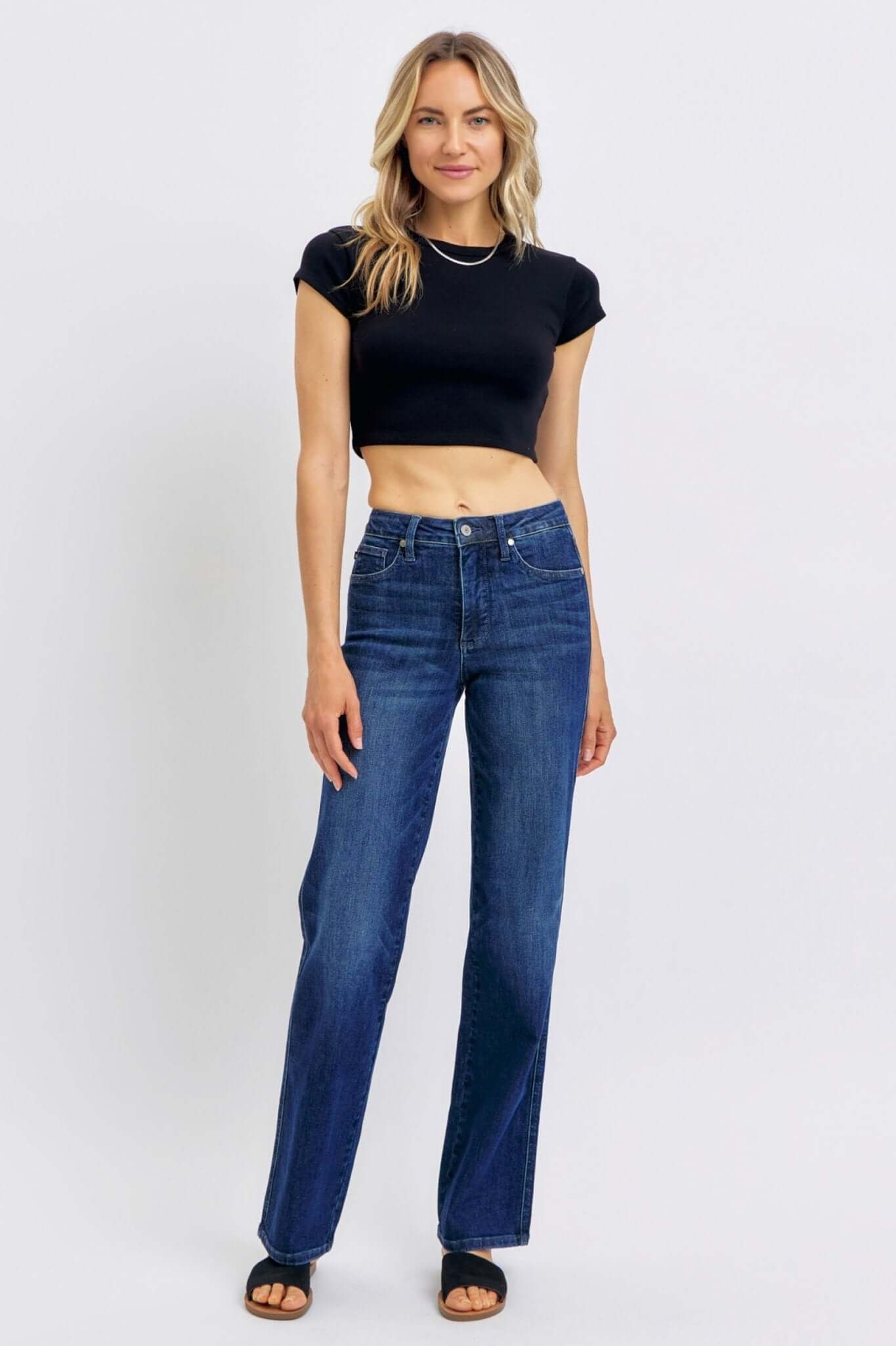 Judy Blue Janie Tummy Control Classic Straight Jeans - Lavender Hills BeautyJudy Blue88861REG - 00