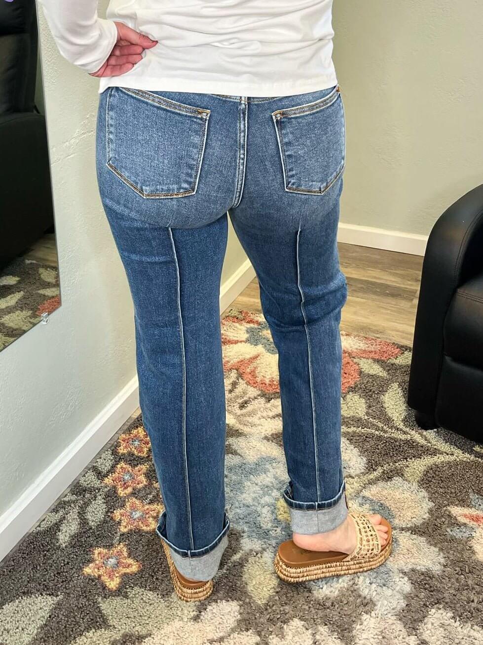 Judy Blue LiftLine Straight Jeans with Butt Lifting Seams - Lavender Hills BeautyJudy Blue82571REG - MD - 0(24)